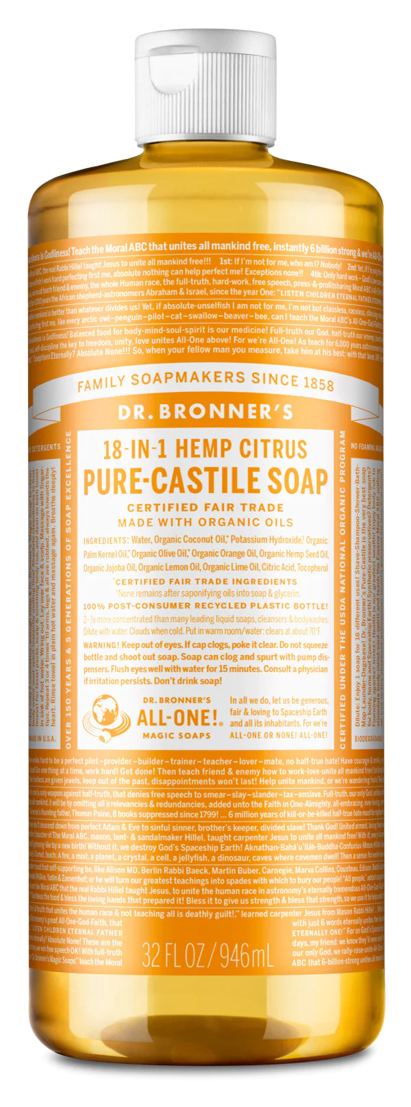 Pure- Castile Liquid Soap, Citrus by Dr.Bronner’s , 946ml