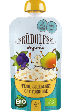 Organic Pear Blueberry Oat Porridge by Rudolfs 110g