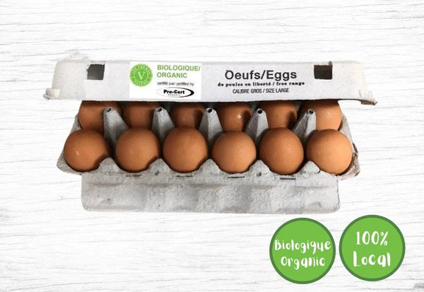 6 Organic Free-Range Large Brown Eggs, Les Fermes Valens