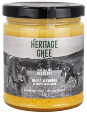 Heritage Ghee New Zealand Grass Fed Clarified Butter, 200g