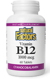 Vitamin B12 - 1000mg by Natural Factors, 60 caps