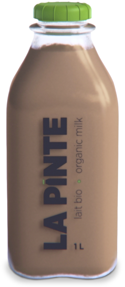 3.8% Organic Chocolate Milk by La Pinte,  1L