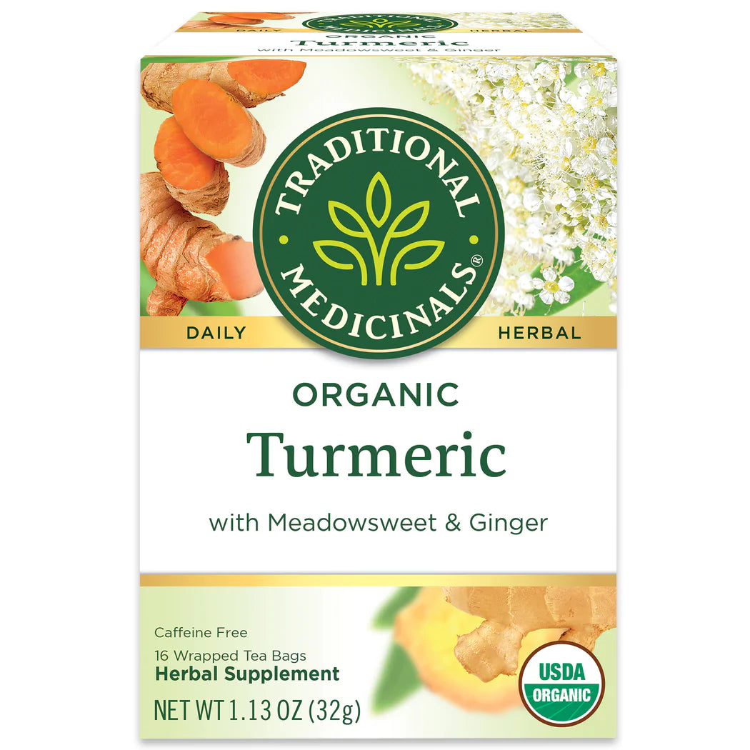 Organic Turmeric with Meadowsweet & Ginger Tea by Traditional Medicinals, 28g