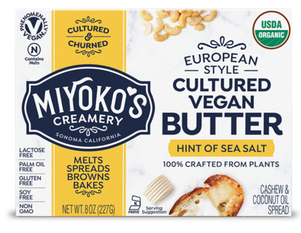 Organic Cultured Vegan Butter with a Hint of Sea Salt by Miyoko's Creamery, 227g
