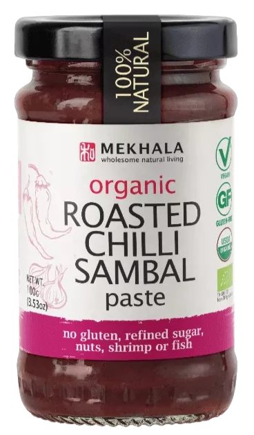 Organic Roasted Chilli Sambal Paste by Mekhala, 100g