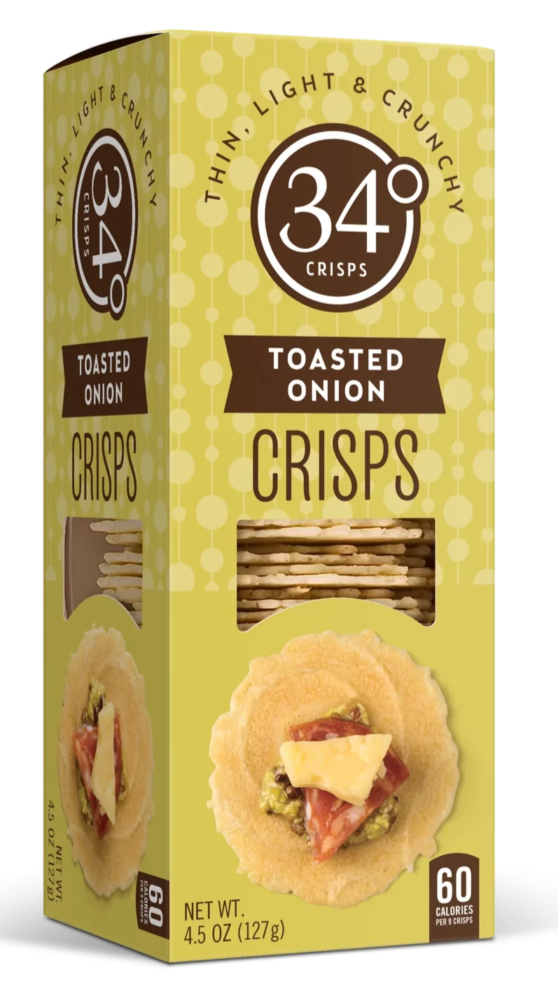 Toasted Onion Crisps by 34 Degrees, 127g